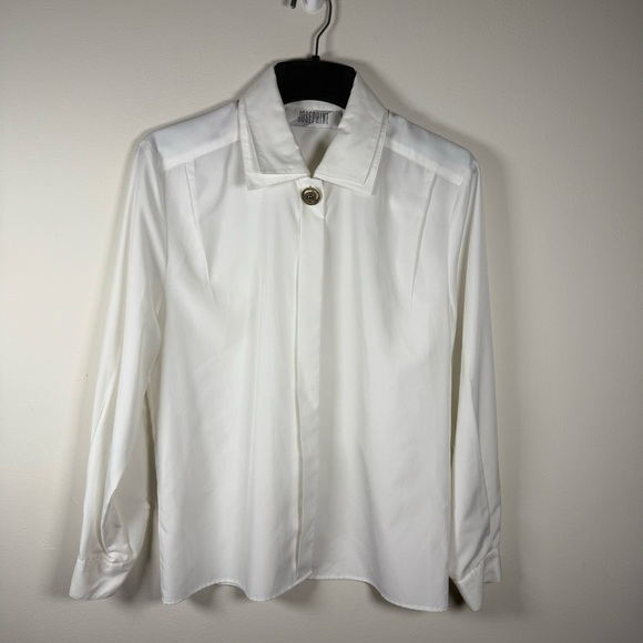 Josephine Business White Collared Button Up Shirt Size 6 Office - Picture 1 of 9